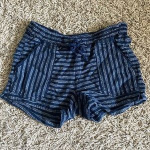 Blue and white striped shorts
